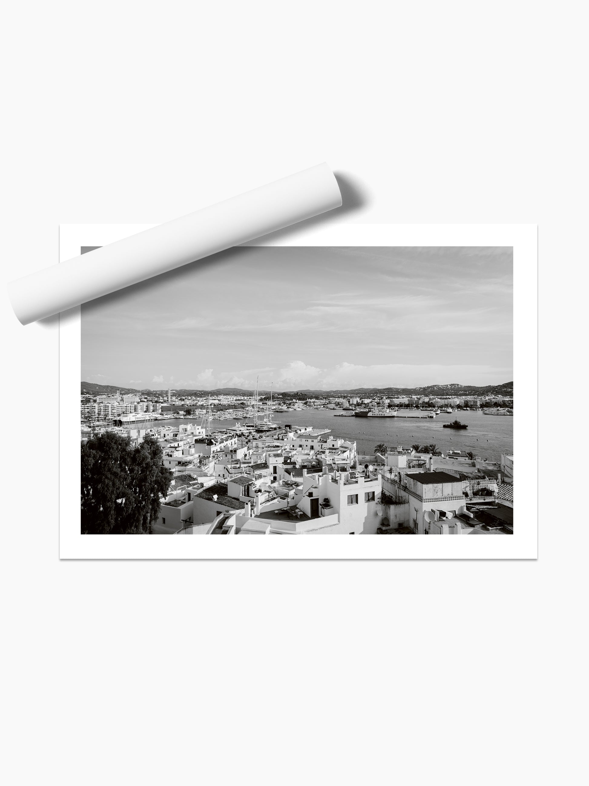 EIVISSA FRONT VIEW B&W . IBIZA TOWNS