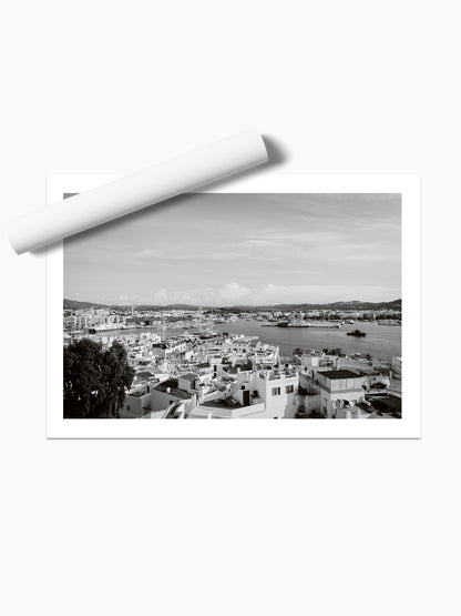 EIVISSA FRONT VIEW B&W . IBIZA TOWNS