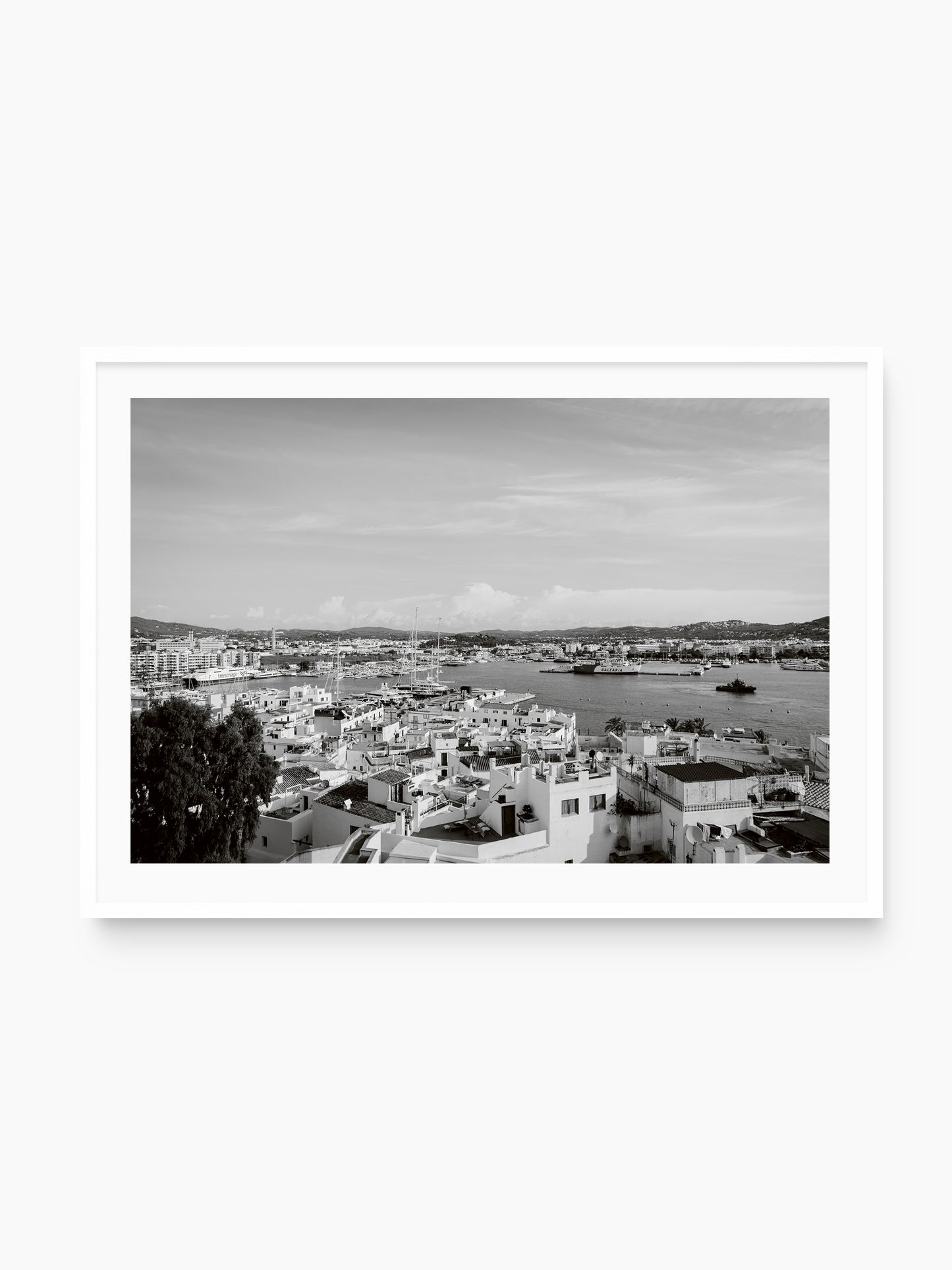 EIVISSA FRONT VIEW B&W . IBIZA TOWNS