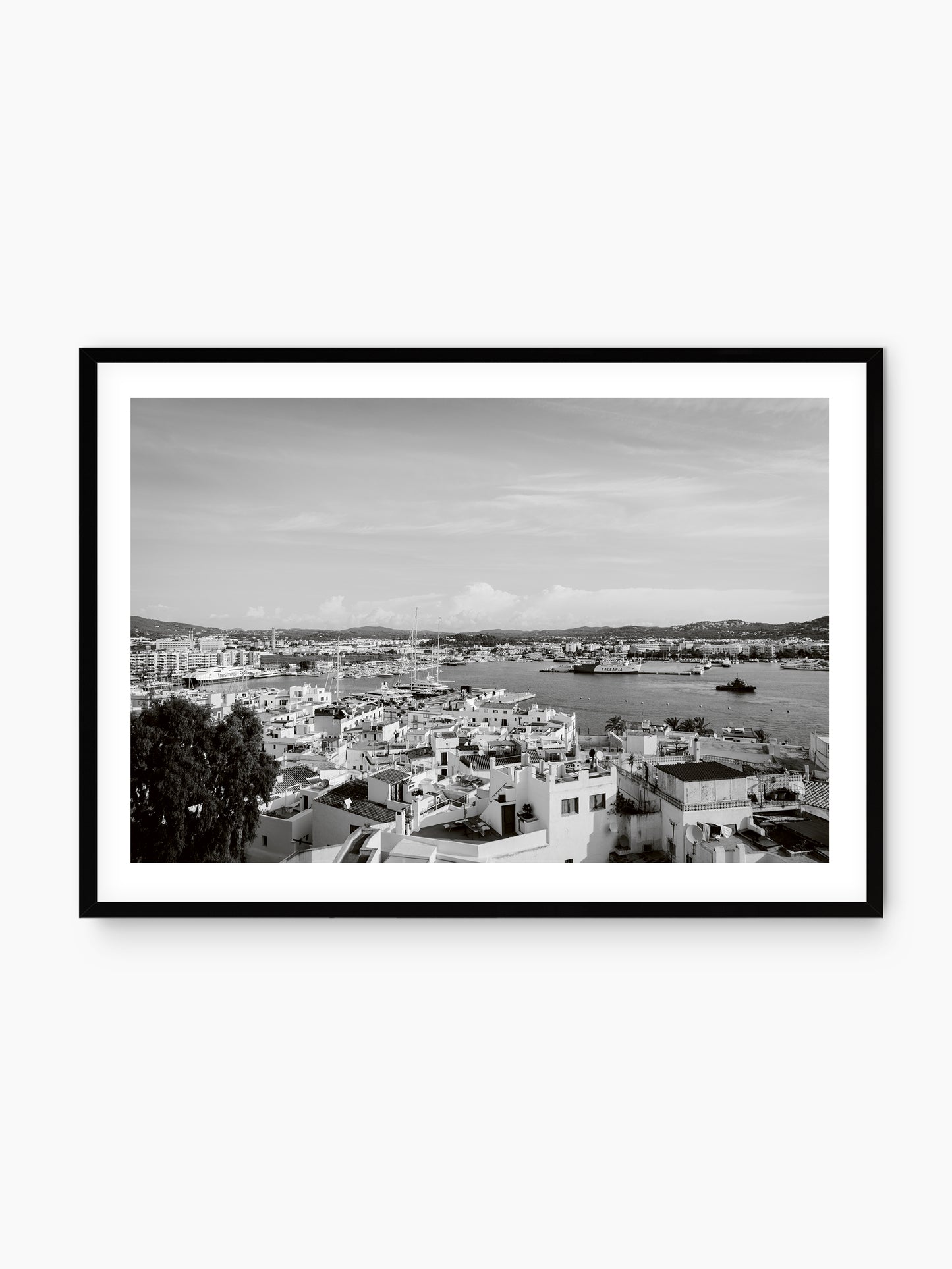 EIVISSA FRONT VIEW B&W . IBIZA TOWNS