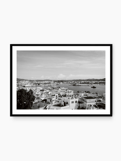 EIVISSA FRONT VIEW B&W . IBIZA TOWNS